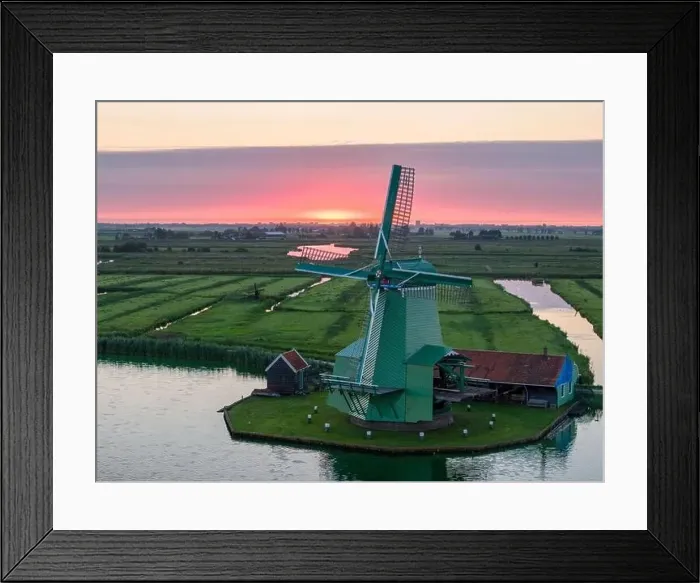 Framed Print : Aerial drone photo of the Zaanse Schans Framed Print : Aerial drone photo of the Zaanse Schans