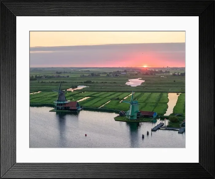 Framed Print : Aerial drone photo of the Zaanse Schans Framed Print : Aerial drone photo of the Zaanse Schans