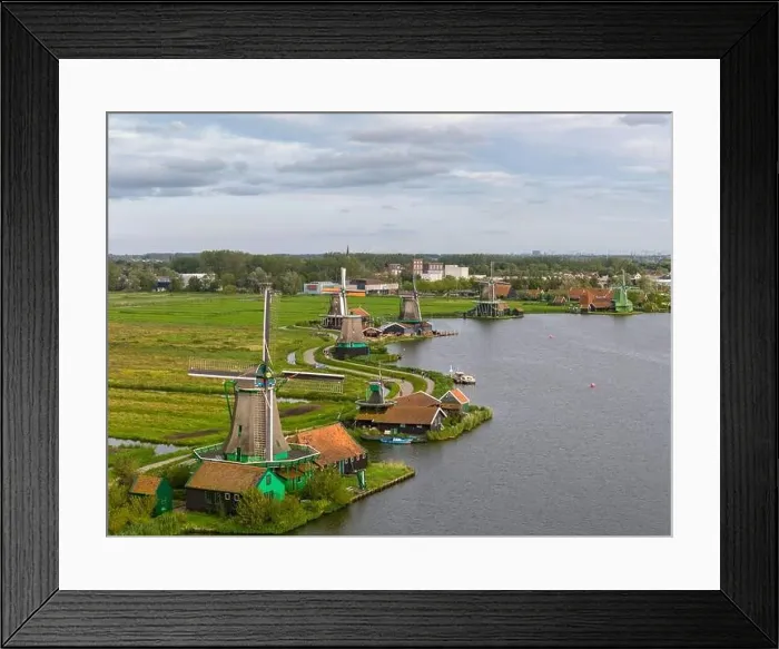 Framed Print : Aerial drone photo of the Zaanse Schans Framed Print : Aerial drone photo of the Zaanse Schans