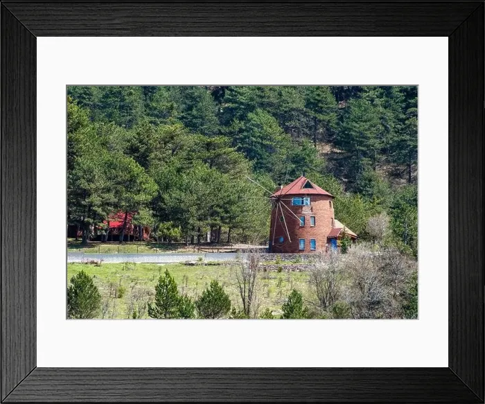 Framed Print : Cubuk Lake in Goynuk District of Bolu, Turkey. Beautiful lake view with windmills Framed Print : Cubuk Lake in Goynuk District of Bolu, Turkey. Beautiful lake view with windmills