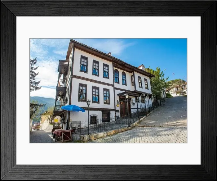 Framed Print : Tarakli, Sakarya, Turkey. Traditional old houses in Tarakli District. Beautiful historical houses