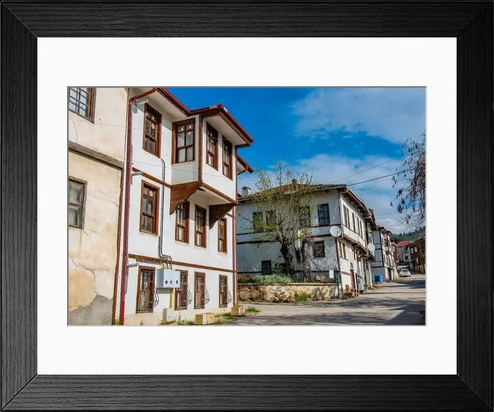 Framed Print : Tarakli, Sakarya, Turkey. Traditional old houses in Tarakli District. Beautiful historical houses Framed Print : Tarakli, Sakarya, Turkey. Traditional old houses in Tarakli District. Beautiful historical houses