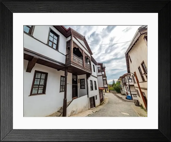 Framed Print : Tarakli, Sakarya, Turkey. Traditional old houses in Tarakli District. Beautiful historical houses Framed Print : Tarakli, Sakarya, Turkey. Traditional old houses in Tarakli District. Beautiful historical houses