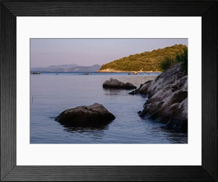 Framed Print : Gulf of the Adriatic Sea, beautiful view from beach Framed Print : Gulf of the Adriatic Sea, beautiful view from beach