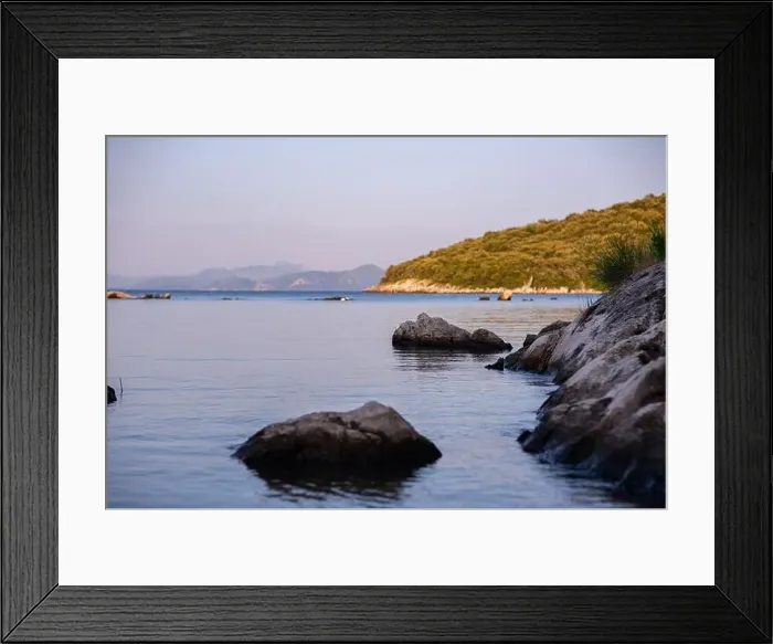 Framed Print : Gulf of the Adriatic Sea, beautiful view from beach Framed Print : Gulf of the Adriatic Sea, beautiful view from beach