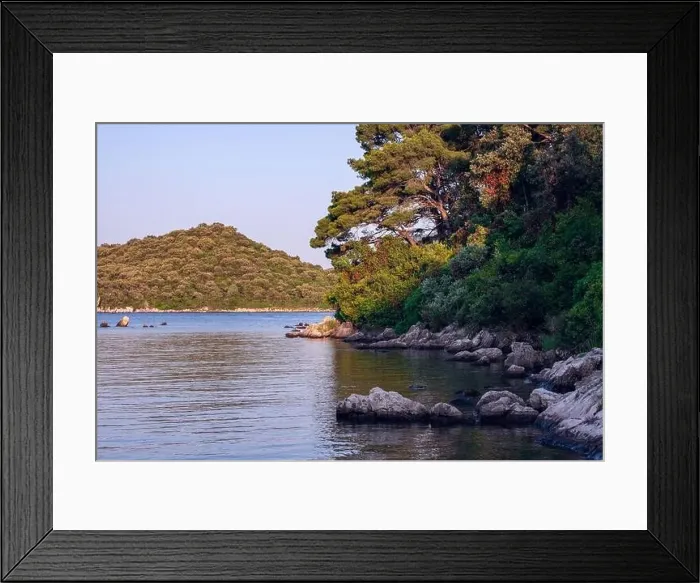 Framed Print : Gulf of the Adriatic Sea, beautiful view from beach Framed Print : Gulf of the Adriatic Sea, beautiful view from beach