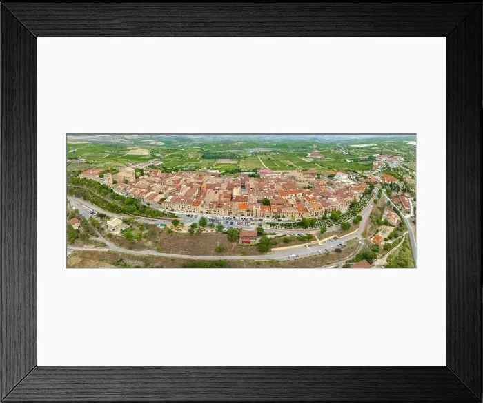 Framed Print : Laguardia, Rioja Alavesa, Basque Country, Spain, aerial panoramic view. Nominated beautiful town Framed Print : Laguardia, Rioja Alavesa, Basque Country, Spain, aerial panoramic view. Nominated beautiful town