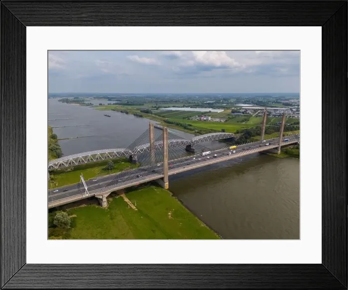 Framed Print : Aerial drone photo of the Martinus Nijhoff bridge Framed Print : Aerial drone photo of the Martinus Nijhoff bridge