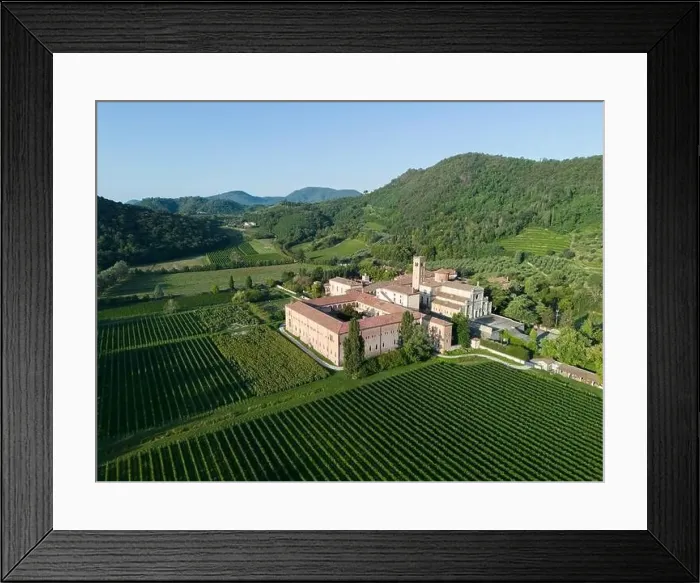 Framed Print : Aerial view of Benedictine monastery Abbazia di Praglia in Bresseo Framed Print : Aerial view of Benedictine monastery Abbazia di Praglia in Bresseo