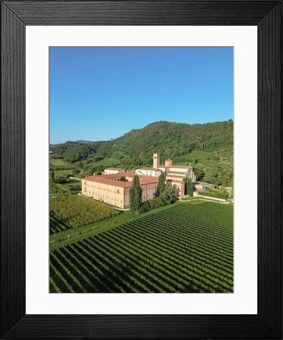 Framed Print : Aerial view of Benedictine monastery Abbazia di Praglia in Bresseo Framed Print : Aerial view of Benedictine monastery Abbazia di Praglia in Bresseo