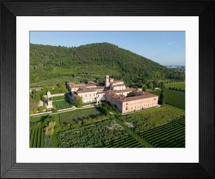 Framed Print : Aerial view of Benedictine monastery Abbazia di Praglia in Bresseo Framed Print : Aerial view of Benedictine monastery Abbazia di Praglia in Bresseo