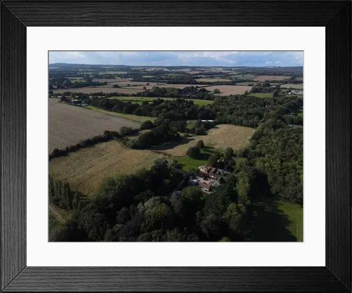 Framed Print : Aerial views of agricultural land in West Sussex, England Framed Print : Aerial views of agricultural land in West Sussex, England