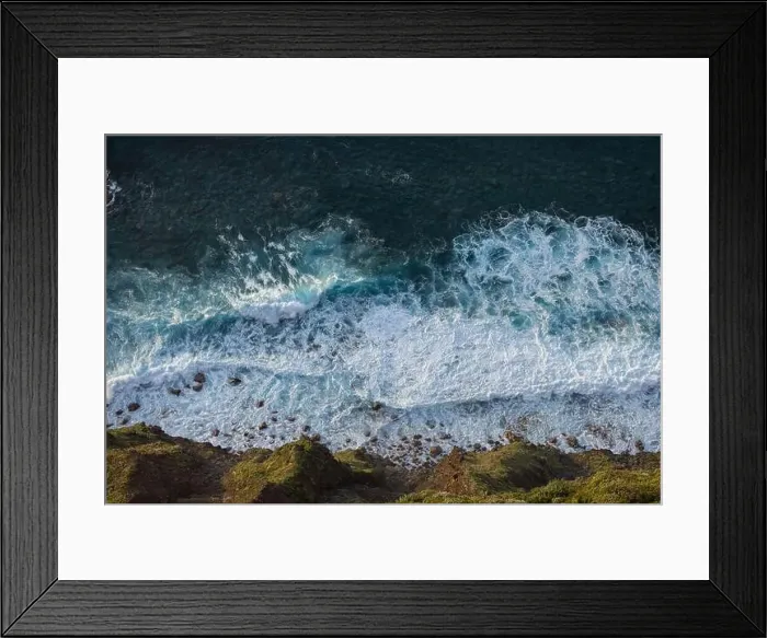 Framed Print : Great waves in the Atlantic Ocean that are illuminated by the sun and therefore shine so beautifully Framed Print : Great waves in the Atlantic Ocean that are illuminated by the sun and therefore shine so beautifully