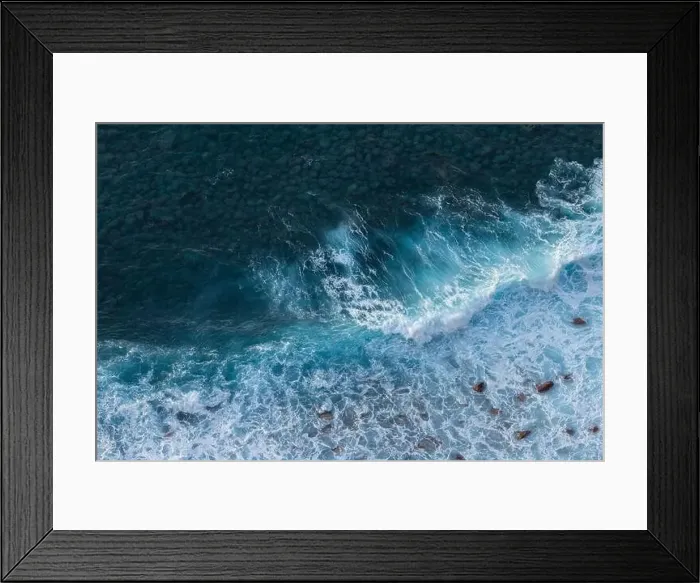 Framed Print : Great waves illuminated by the sun during sunset. Great waves that are perfect for surfing