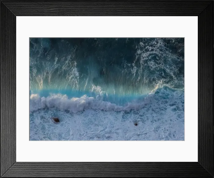 Framed Print : Very big waves off the coast of Morocco in the Atlantic Ocean on a beautiful evening