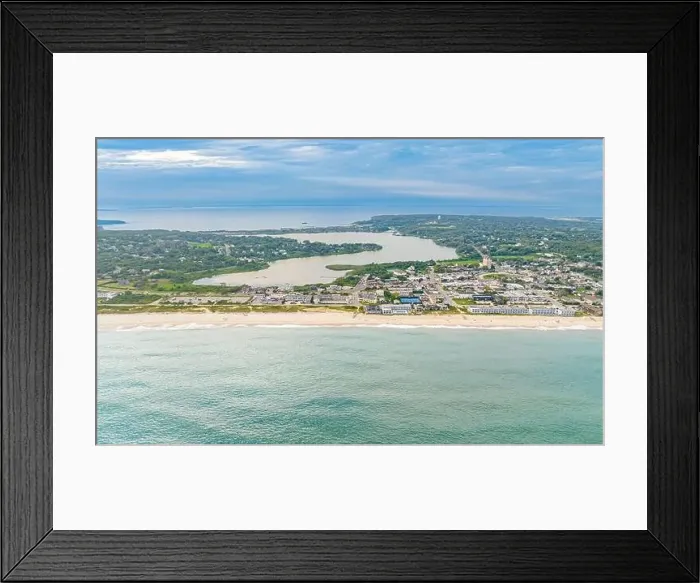 Framed Print : aerial view of montauk from the ocean Framed Print : aerial view of montauk from the ocean