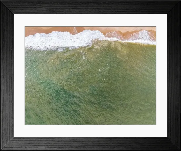 Framed Print : Aerial view of a Kirks Beach in Montauk, NY