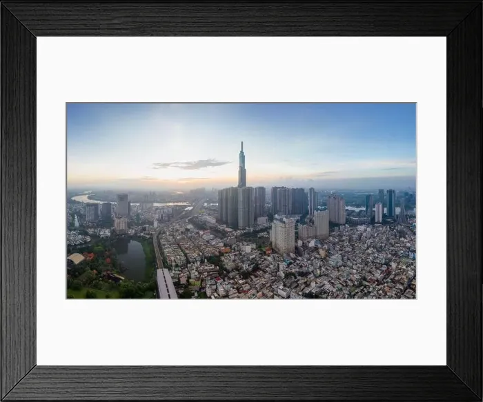 Framed Print : June 30, 2023: panoramic view of Landmark residential area