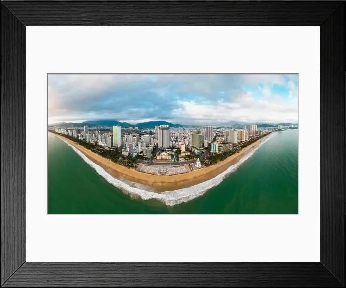 Framed Print : July 4, 2023: panoramic view of the coastal city of Nha Trang, Vietnam