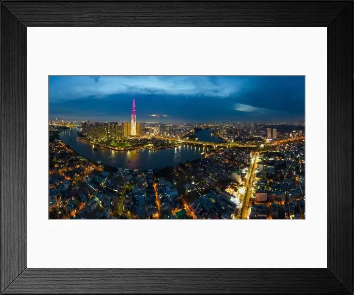 Framed Print : June 30, 2023: panoramic view of Landmark residential area