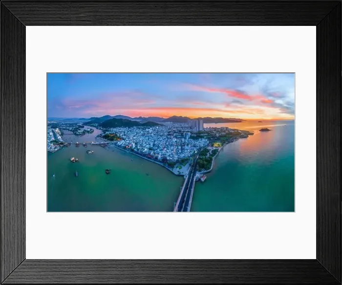 Framed Print : July 4, 2023: panoramic view of the coastal city of Nha Trang, Vietnam