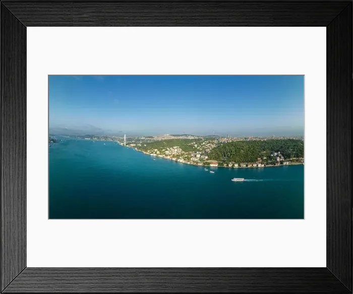 Framed Print : Istanbul panorama photo, Turkey. Istanbul Canal, Bosphoros canal. Cityscape in Background. Drone Point of View Framed Print : Istanbul panorama photo, Turkey. Istanbul Canal, Bosphoros canal. Cityscape in Background. Drone Point of View