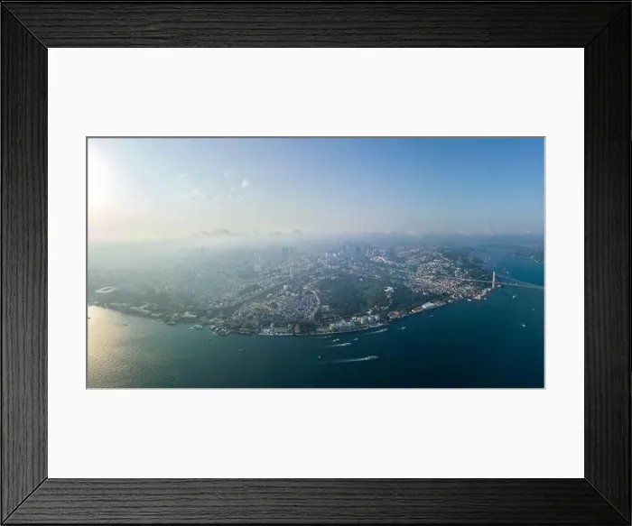 Framed Print : Istanbul panorama photo, Turkey. Istanbul Canal, Bosphoros canal. Cityscape in Background. Drone Point of View Framed Print : Istanbul panorama photo, Turkey. Istanbul Canal, Bosphoros canal. Cityscape in Background. Drone Point of View