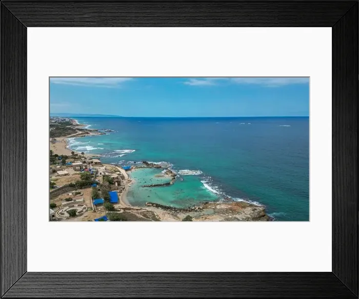 Framed Print : Beautiful High resolution panoramic image of Achziv National Park- Northern Israel