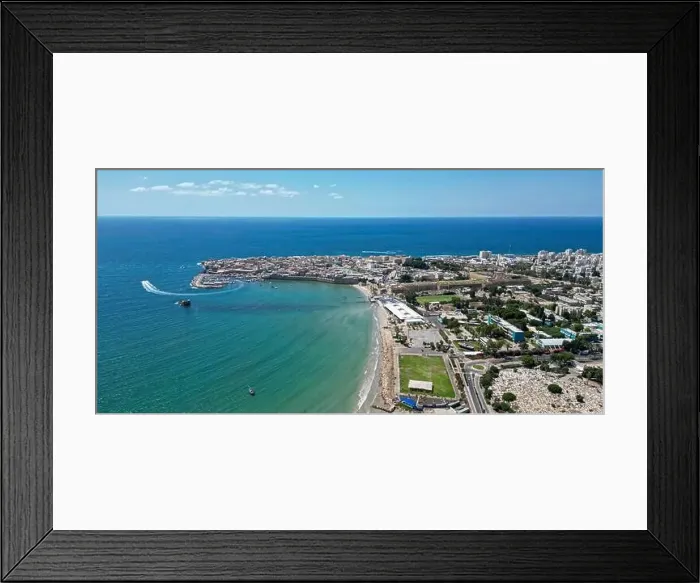 Framed Print : Beautiful high resolution panoramic drone image of the city of Acre Israel during the summer Framed Print : Beautiful high resolution panoramic drone image of the city of Acre Israel during the summer