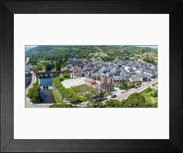 Framed Print : Aerial panoramic view of Molinaseca in the province of Leon Framed Print : Aerial panoramic view of Molinaseca in the province of Leon