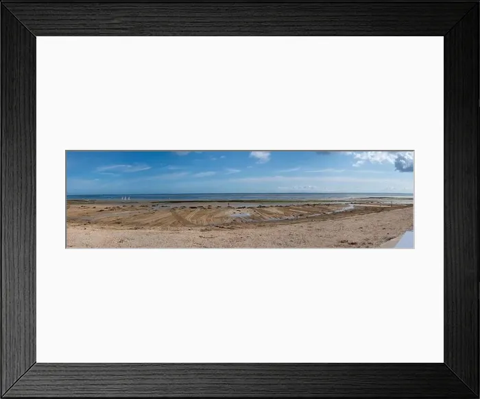Framed Print : Langrune-Sur-Mer, France - 07 26 2023: View of the sea, the beach, boats and people Framed Print : Langrune-Sur-Mer, France - 07 26 2023: View of the sea, the beach, boats and people