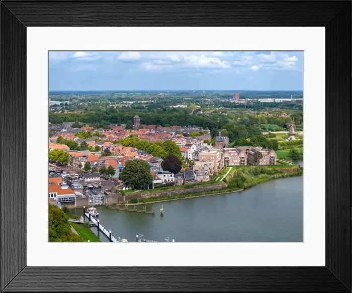 Framed Print : Aerial drone photo of Gorinchem. Gorinchem is a city in the Netherlands with a old city centre