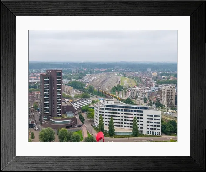 Framed Print : Aerial drone photo of the skyline in Venlo Framed Print : Aerial drone photo of the skyline in Venlo