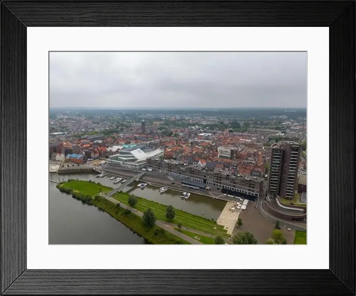 Framed Print : Aerial drone photo of the skyline in Venlo Framed Print : Aerial drone photo of the skyline in Venlo
