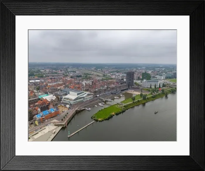 Framed Print : Aerial drone photo of the skyline in Venlo Framed Print : Aerial drone photo of the skyline in Venlo
