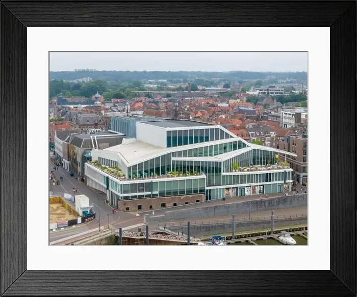 Framed Print : Aerial drone photo of the skyline in Venlo Framed Print : Aerial drone photo of the skyline in Venlo