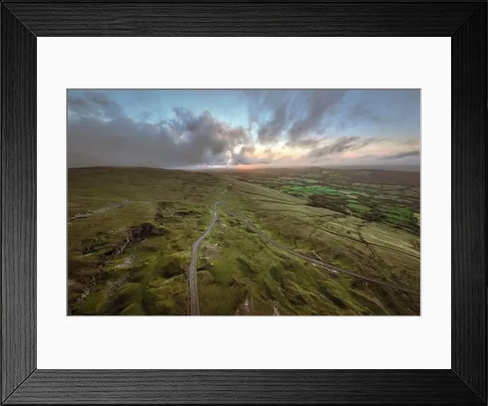 Framed Print : Sunset over the western edge of the Black Mountain in Carmarthenshire, South Wales UK Framed Print : Sunset over the western edge of the Black Mountain in Carmarthenshire, South Wales UK