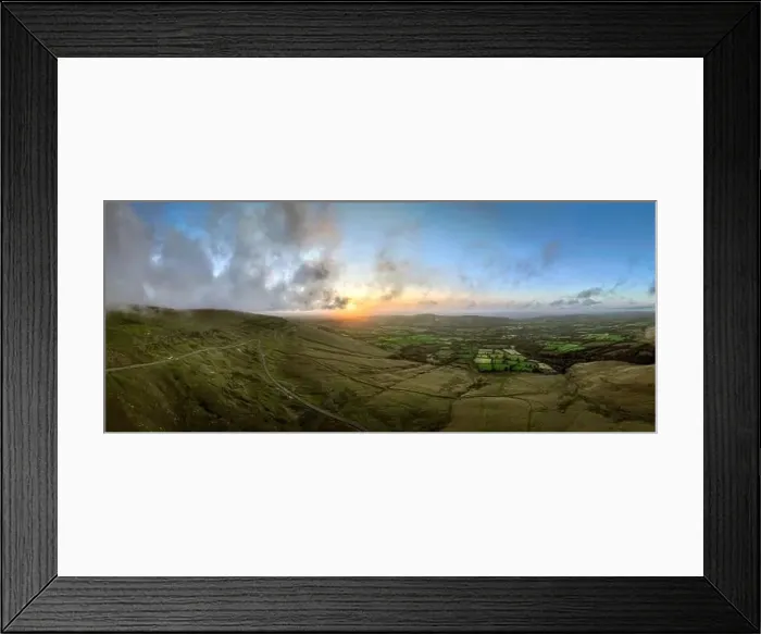 Framed Print : Sunset over the western edge of the Black Mountain in Carmarthenshire, South Wales UK Framed Print : Sunset over the western edge of the Black Mountain in Carmarthenshire, South Wales UK