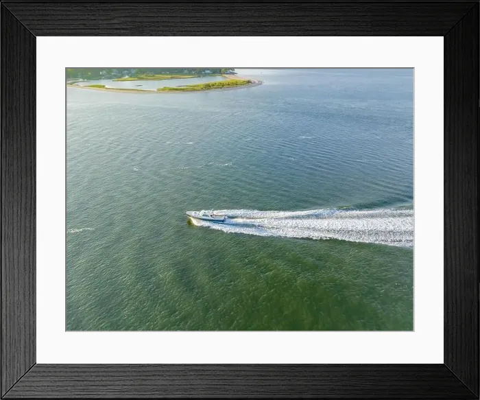 Framed Print : motor yacht underway of shelter island, ny Framed Print : motor yacht underway of shelter island, ny