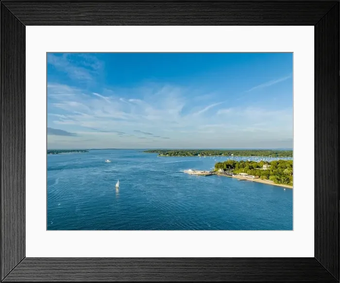 Framed Print : aerial view of the shelter island north ferry Framed Print : aerial view of the shelter island north ferry