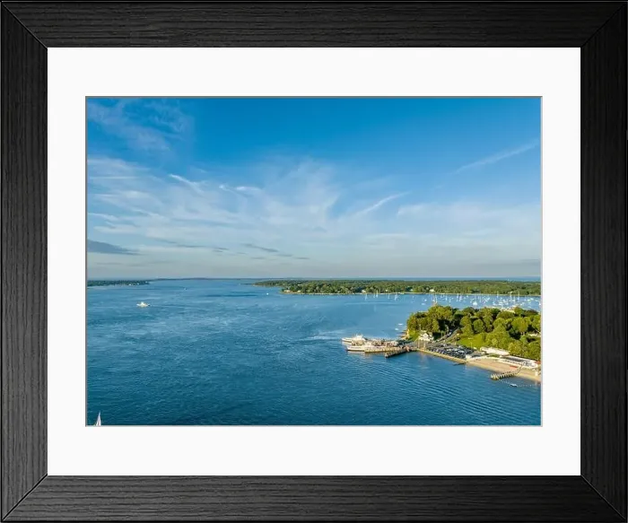 Framed Print : aerial view of the shelter island north ferry Framed Print : aerial view of the shelter island north ferry