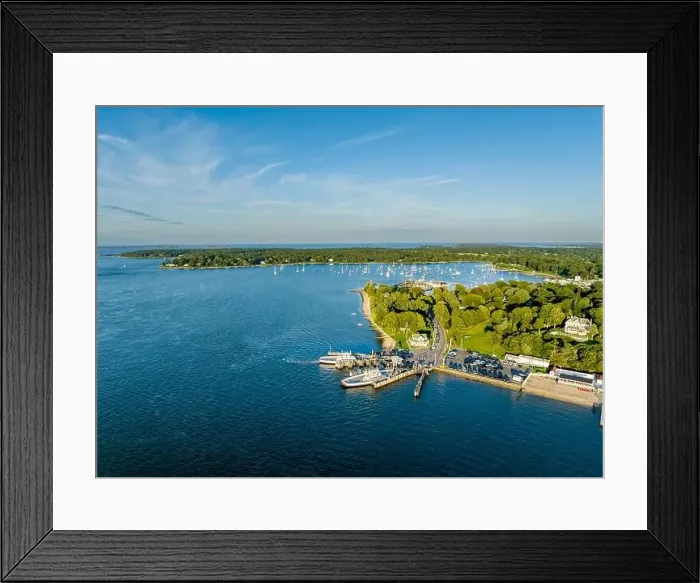 Framed Print : aerial view of the shelter island north ferry Framed Print : aerial view of the shelter island north ferry