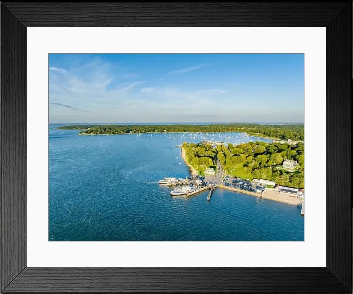 Framed Print : aerial view of the shelter island north ferry Framed Print : aerial view of the shelter island north ferry