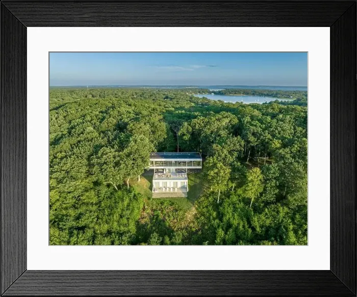 Framed Print : aerial view of clearhouse at 24 stearns point road, shelter island, ny Framed Print : aerial view of clearhouse at 24 stearns point road, shelter island, ny