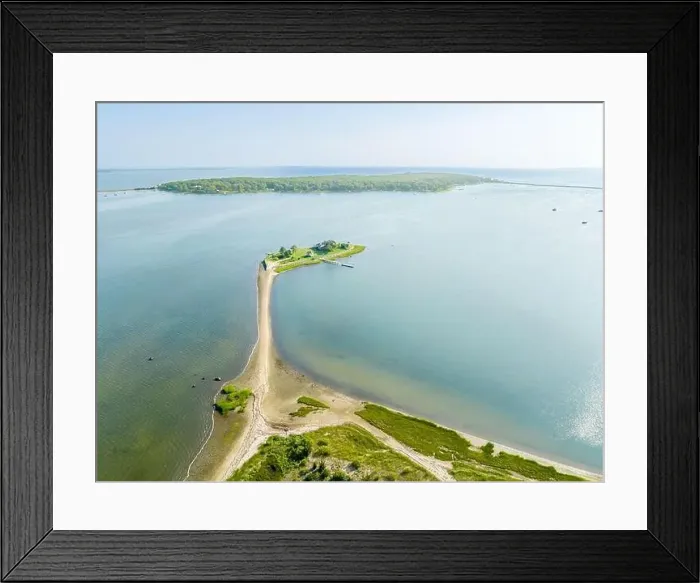 Framed Print : aerial view of the Smith-Taylor log cabin, shelter island, ny Framed Print : aerial view of the Smith-Taylor log cabin, shelter island, ny