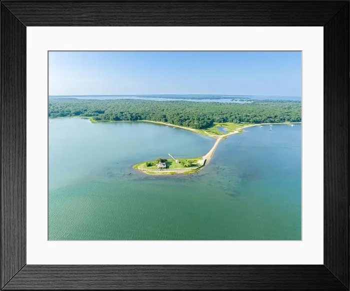 Framed Print : aerial view of the Smith-Taylor log cabin, shelter island, ny Framed Print : aerial view of the Smith-Taylor log cabin, shelter island, ny