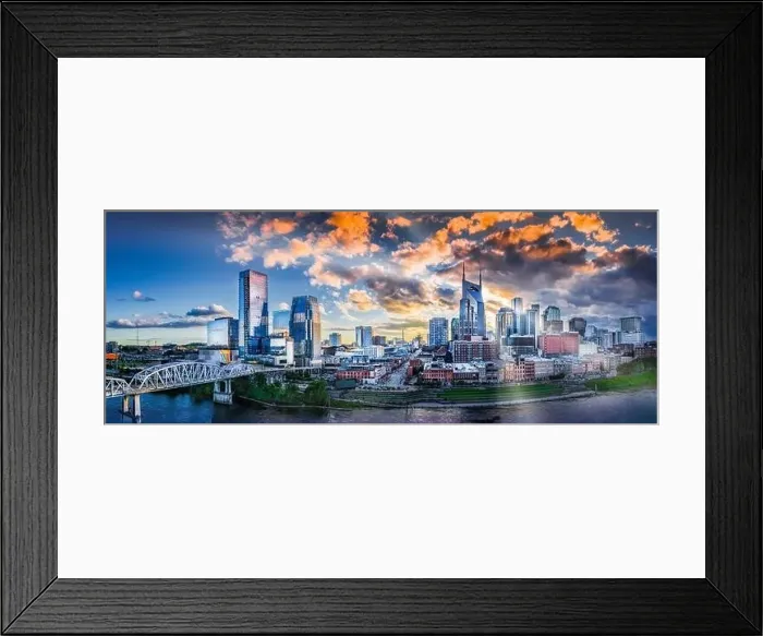 Framed Print : Nashville Skyline Panorama Framed Print : Nashville Skyline Panorama