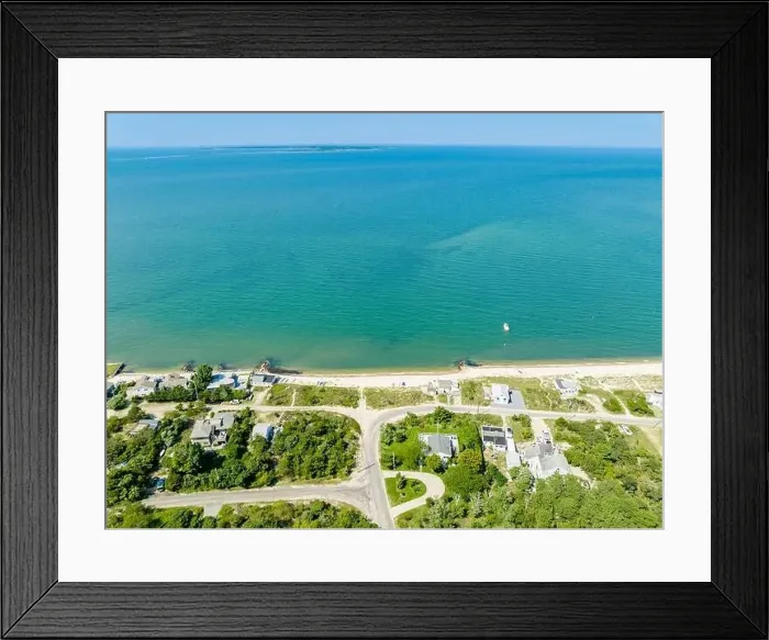 Framed Print : aerial view of the shore road area, east hampton, ny Framed Print : aerial view of the shore road area, east hampton, ny