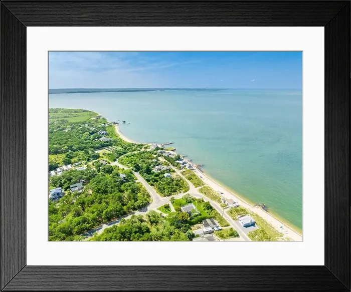 Framed Print : aerial view of the shore road area, east hampton, ny Framed Print : aerial view of the shore road area, east hampton, ny
