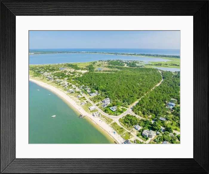 Framed Print : aerial view of the shore road area, east hampton, ny Framed Print : aerial view of the shore road area, east hampton, ny